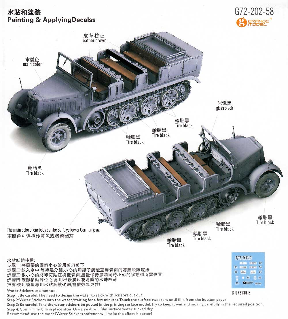 ドイツ Sd.Kfz.7 8トン ハーフトラック 初期型 プラモデル (ORANGE HOBBY 1/72 Orange Model No.G72-202-058) 商品画像_1