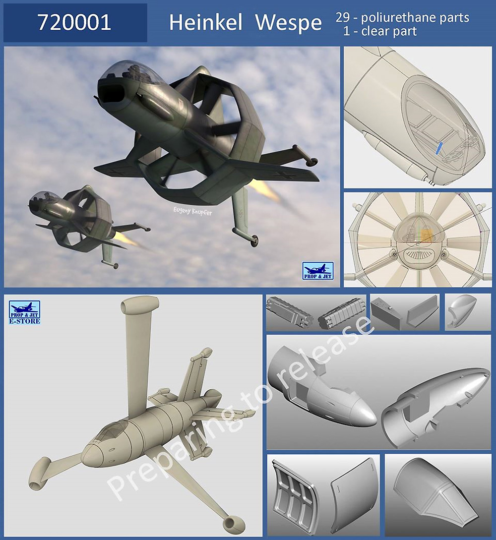 ハインケル ヴェスぺ 垂直離着陸迎撃機 レジン (A.B.&K 1/72 レジンキット No.RK72001) 商品画像_2
