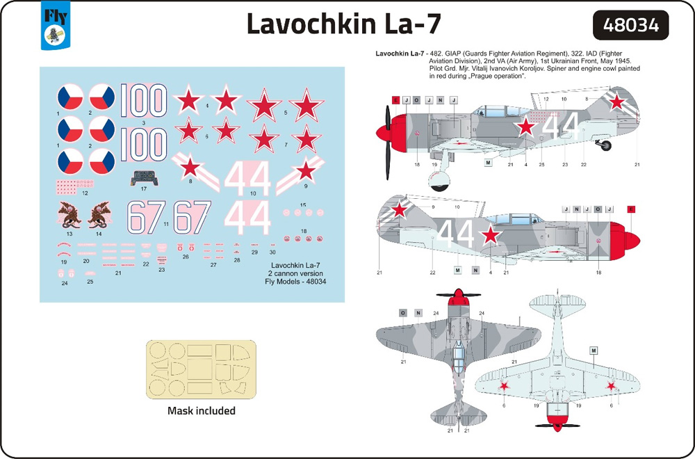 ラヴォーチキン La-7 ソビエト戦闘機 プラモデル (フライ 1/48 エアクラフト プラモデル No.48034) 商品画像_3