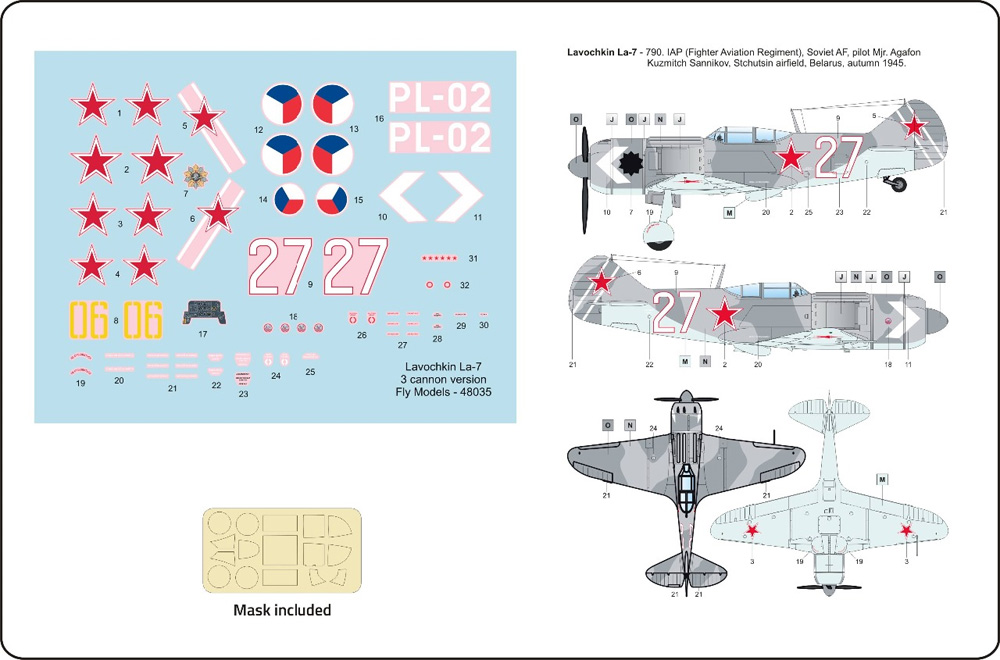 ラヴォーチキン La-7 武装強化型 ソビエト戦闘機 プラモデル (フライ 1/48 エアクラフト プラモデル No.48035) 商品画像_3