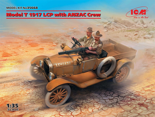 T型フォード 1917 LCP w/アンザック クルー プラモデル (ICM 1/35 ミリタリービークル・フィギュア No.35668) 商品画像