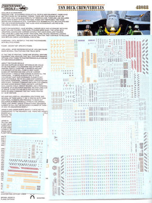 アメリカ海軍 航空母艦 デッキクルー & 車両用デカール デカール (ファイタータウンデカール 1/48 エアクラフト用デカール No.48088) 商品画像