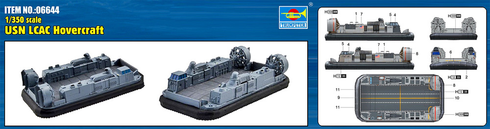 アメリカ海軍 LCAC エアクッション型 揚陸艇 プラモデル (トランペッター 1/350 艦船シリーズ No.06644) 商品画像_1