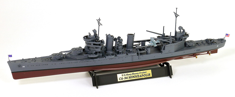 アメリカ海軍 重巡洋艦 CA-36 ミネアポリス 1942 旗・艦名プレート エッチングパーツ付き プラモデル (ピットロード 1/700 スカイウェーブ W シリーズ No.W195NH) 商品画像_1