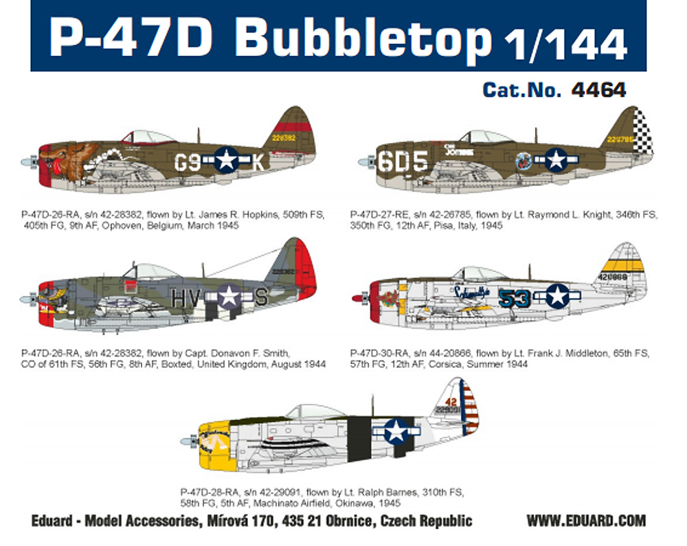 P-47D サンダーボルト バブルトップ プラモデル (エデュアルド 1/144 SUPER44 No.4464) 商品画像_3