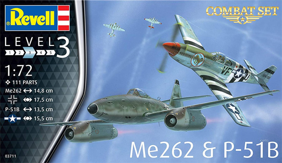 コンバットセット Me262 & P-51B プラモデル (レベル 1/72 Aircraft No.03711) 商品画像