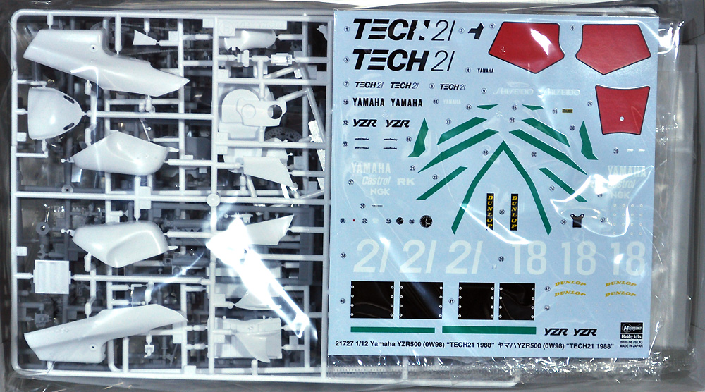 ヤマハ YZR500 (0W98) TECH 21 1988 プラモデル (ハセガワ 1/12 バイク 限定生産 No.21727) 商品画像_1