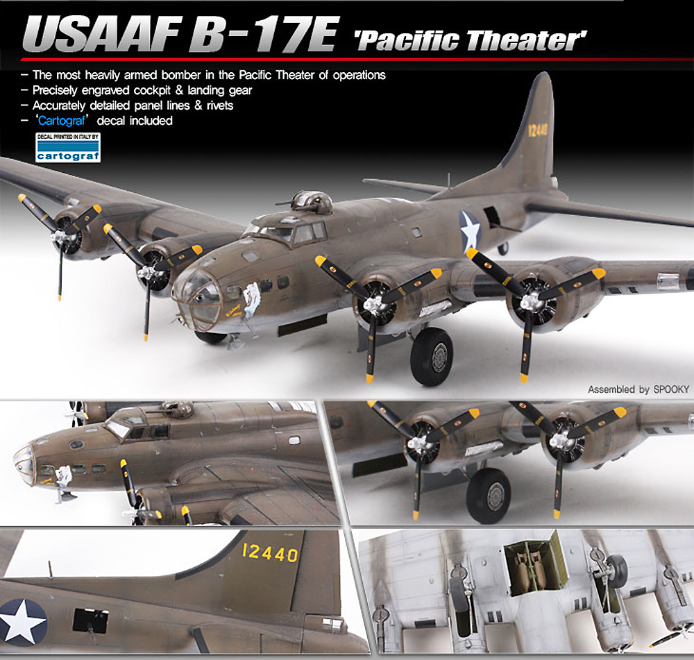 USAAF B-17E 太平洋戦線 プラモデル (アカデミー 1/72 Aircrafts No.12533) 商品画像_3