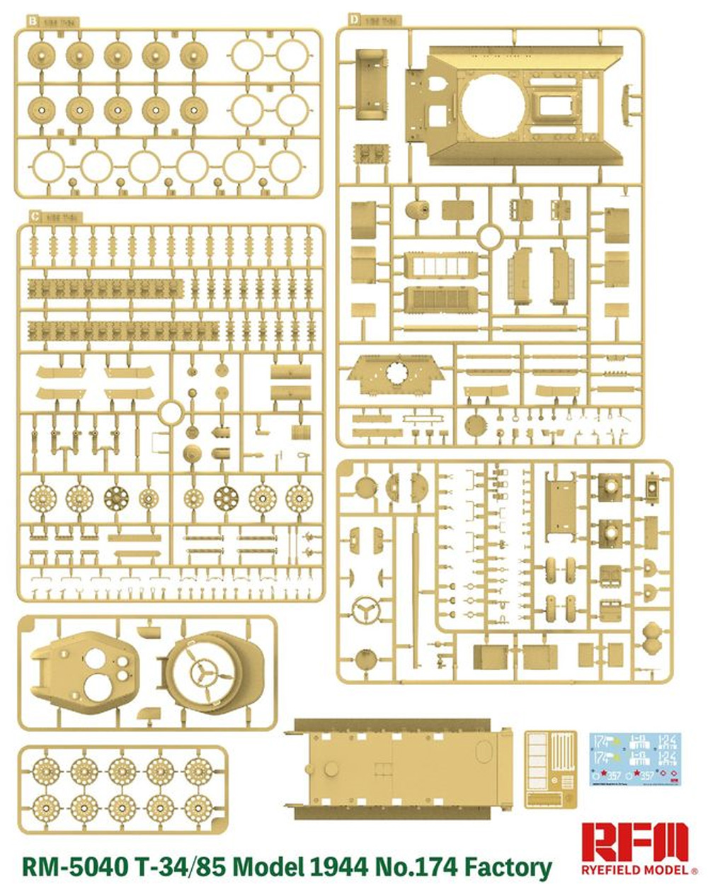 T-34/85 Mod.1944 第174工場 プラモデル (ライ フィールド モデル 1/35 Military Miniature Series No.5040) 商品画像_1