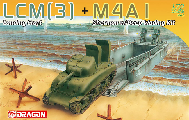 LCM (3) 上陸用舟艇 + M4A1 シャーマン ディープ ワディングキット プラモデル (ドラゴン 1/72 ARMOR PRO (アーマープロ) No.7516) 商品画像