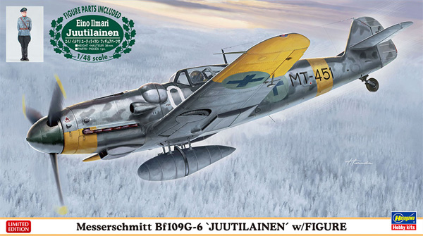 メッサーシュミット Bf109G-6 ユーティライネン w/フィギュア プラモデル (ハセガワ 1/48 飛行機 限定生産 No.07494) 商品画像