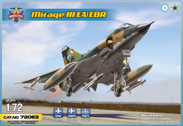 ミラージュ 3EA/EBR 戦闘攻撃機 プラモデル (モデルズビット 1/72 エアクラフト プラモデル No.72063) 商品画像