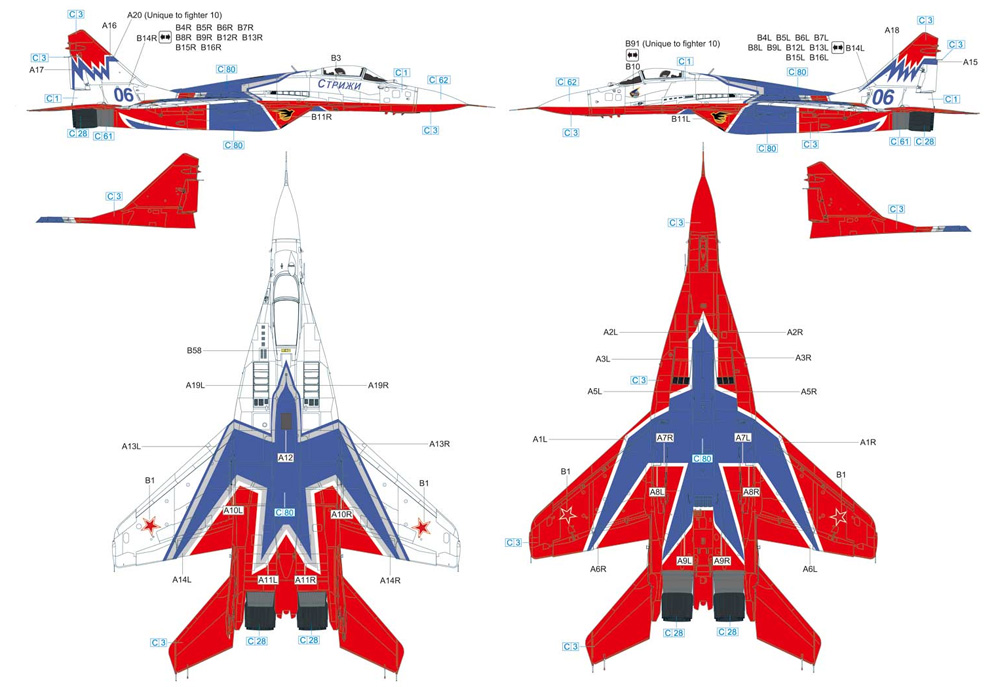 MiG-29 9-3 ファルクラム C ロシア空軍 SWIFTS プラモデル (グレートウォールホビー 1/48 ミリタリーエアクラフト プラモデル No.S4814) 商品画像_2