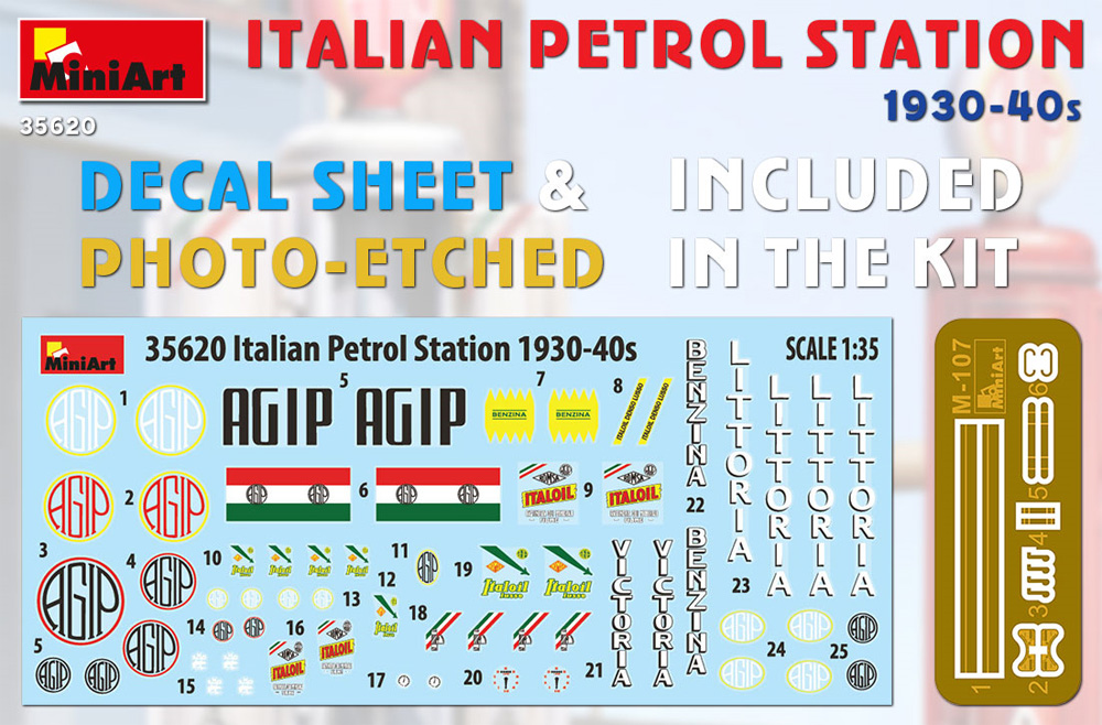 イタリア 給油所 1930-40年代 プラモデル (ミニアート 1/35 ビルディング＆アクセサリー シリーズ No.35620) 商品画像_1