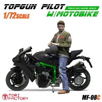 1/72 トップガン パイロット w/モーターバイク