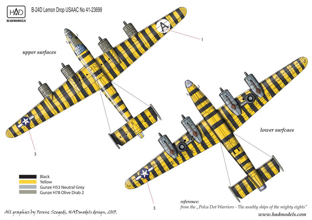 B-24D リベレーター レモン・ドロップ デカール デカール (HAD MODELS 1/32 デカール No.32070) 商品画像_2