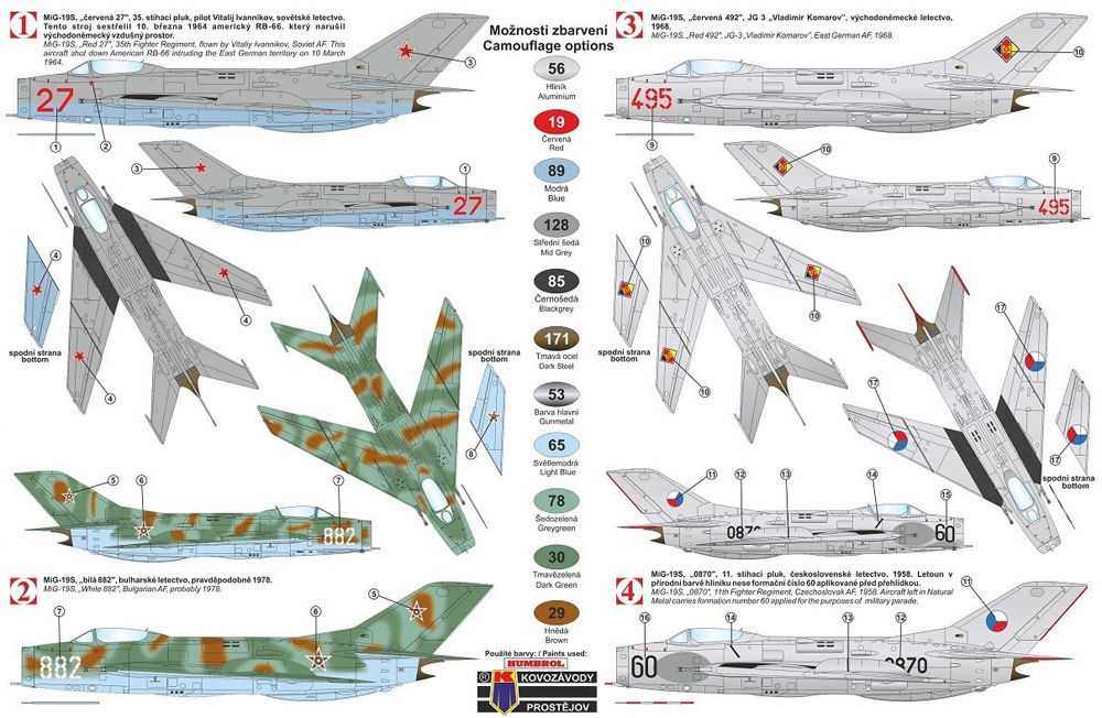 ミコヤン グレビッチ MiG-19S ファーマーC ワルシャワ条約加盟国 プラモデル (KPモデル 1/72 エアクラフト プラモデル No.KPM0187) 商品画像_1