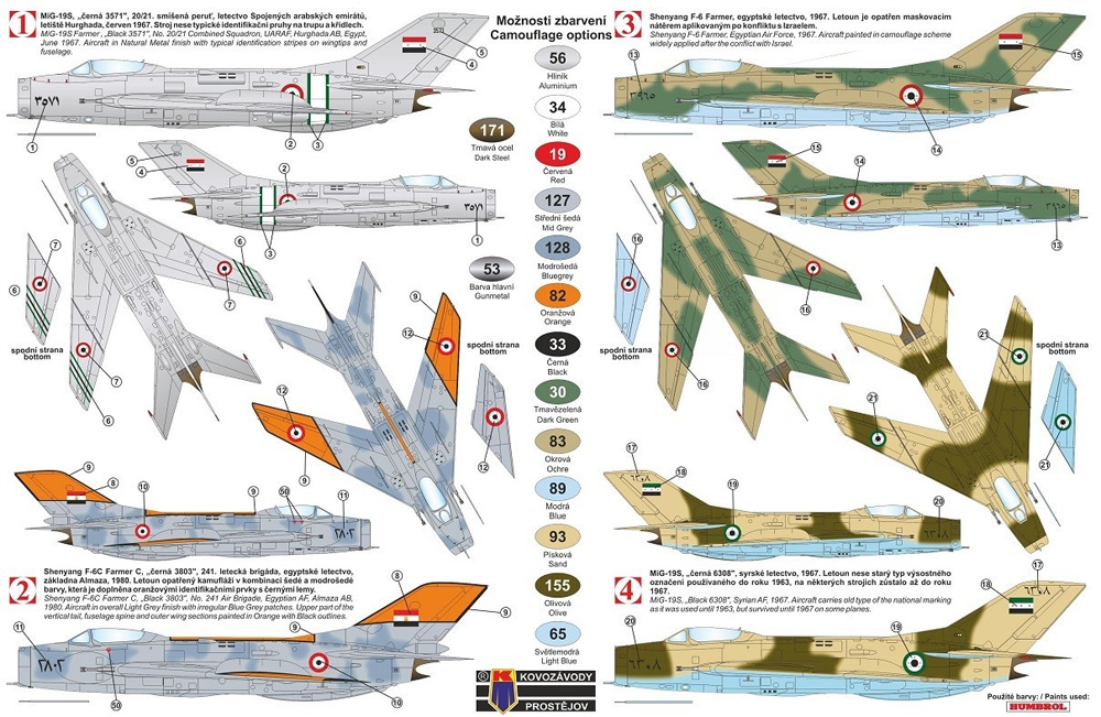 ミコヤン グレビッチ MiG-19S/F-6 ファーマーC アラブ諸国 プラモデル (KPモデル 1/72 エアクラフト プラモデル No.KPM0188) 商品画像_1