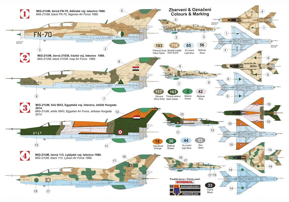 ミコヤン グレビッチ Mig-21UM アラブ諸国 プラモデル (KPモデル 1/72 エアクラフト プラモデル No.KPM0202) 商品画像_1