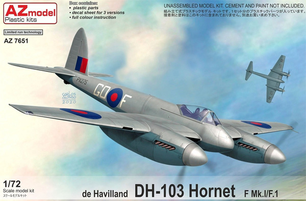 デ・ハビラント DH-103 ホーネット F Mk.1/F.1 プラモデル (AZ model 1/72 エアクラフト プラモデル No.AZ7651) 商品画像