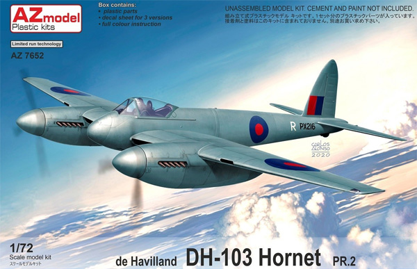 デ・ハビラント DH-103 ホーネット PR.2 プラモデル (AZ model 1/72 エアクラフト プラモデル No.AZ7652) 商品画像