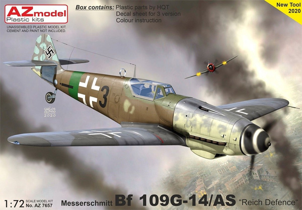 メッサーシュミット Bf109G-14/AS 本土防空戦 プラモデル (AZ model 1/72 エアクラフト プラモデル No.AZ7657) 商品画像