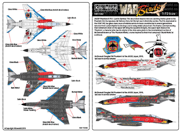 航空自衛隊 F-4EJ改 第302飛行隊 ラストファントム デカール デカール (キッツワールド 1/72スケール デカール No.KW172202) 商品画像