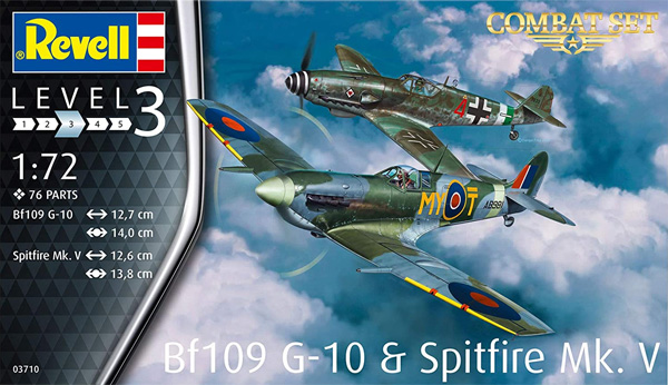 メッサーシュミット Bf109G-10 & スピットファイア Mk.5 コンバットセット プラモデル (レベル 1/72 Aircraft No.03710) 商品画像