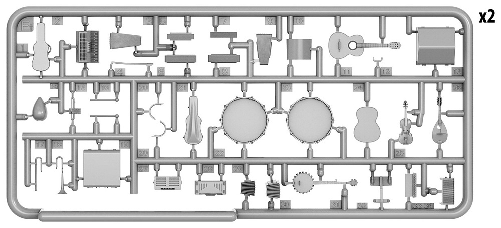 楽器セット プラモデル (ミニアート 1/35 ビルディング＆アクセサリー シリーズ No.35622) 商品画像_1