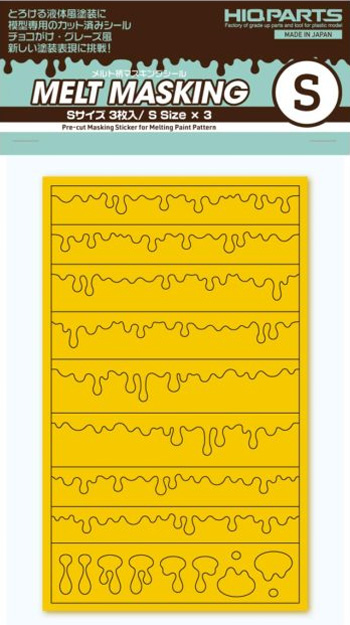メルト柄マスキングシール S 3枚入 マスキングシート (HIQパーツ 塗装用品 No.MEL-MSK-S) 商品画像