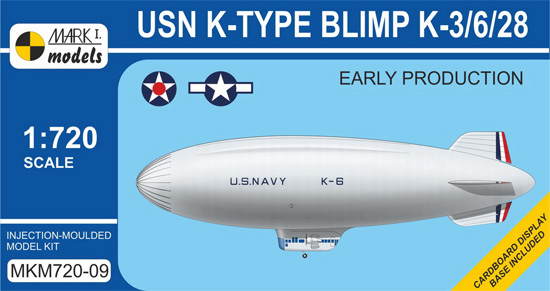 USN K級 軟式飛行船 K-3/6/28 初期型 プラモデル (MARK 1 ミリタリー インジェクションキット No.MKM720-09) 商品画像
