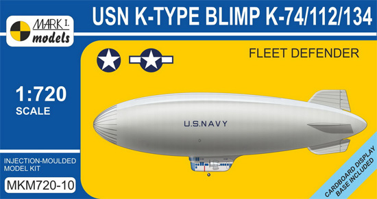 USN K級 軟式飛行船 K-74/112/134 艦隊哨戒網 プラモデル (MARK 1 ミリタリー インジェクションキット No.MKM720-10) 商品画像