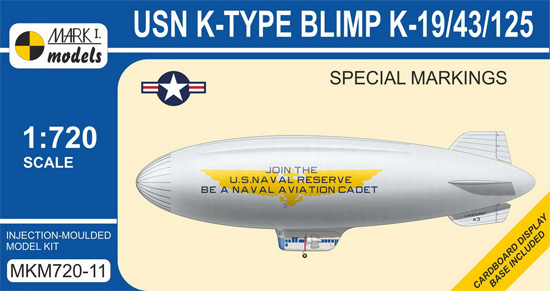 USN K級 軟式飛行船 K-19/43/125 スペシャルマーク プラモデル (MARK 1 ミリタリー インジェクションキット No.MKM720-11) 商品画像