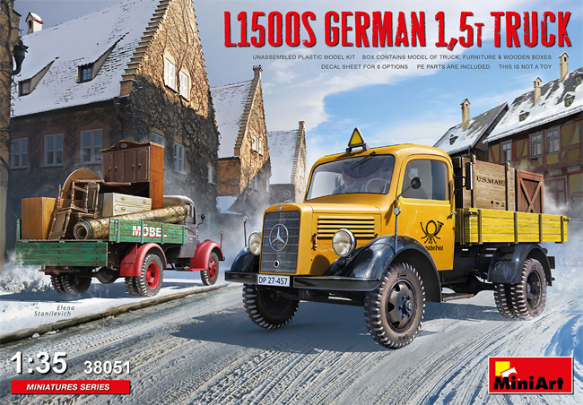 L1500S ドイツ 1.5t トラック プラモデル (ミニアート 1/35 ミニチュアシリーズ No.38051) 商品画像