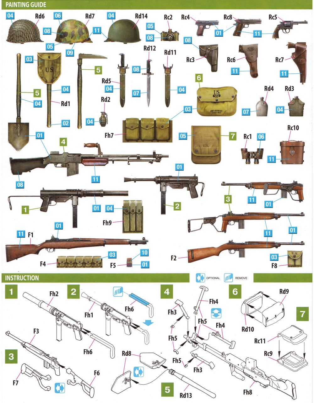 アメリカ軍 歩兵用武器 & 装備品セット プラモデル (ミニアート 1/35 WW2 ミリタリーミニチュア No.35329) 商品画像_1