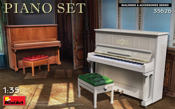 ピアノセット プラモデル (ミニアート 1/35 ビルディング＆アクセサリー シリーズ No.35626) 商品画像