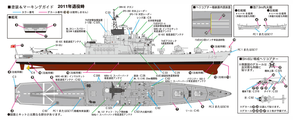 海上自衛隊 護衛艦 DDH-142 ひえい エッチングパーツ付 プラモデル (ピットロード 1/700 スカイウェーブ J シリーズ No.J081E) 商品画像_1