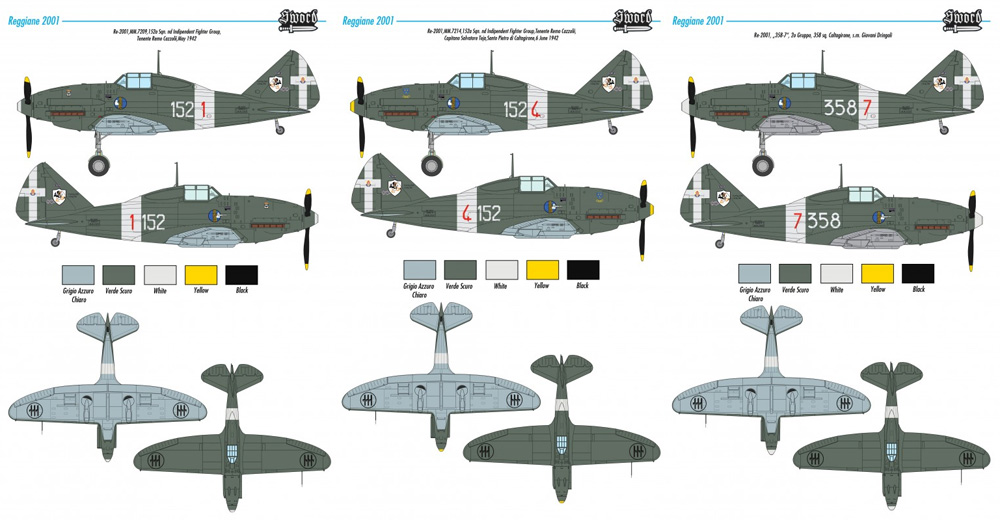 レジアーネ Re.2001 ファルコ 2 プラモデル (ソード 1/48 エアクラフト プラモデル No.SW48012) 商品画像_2