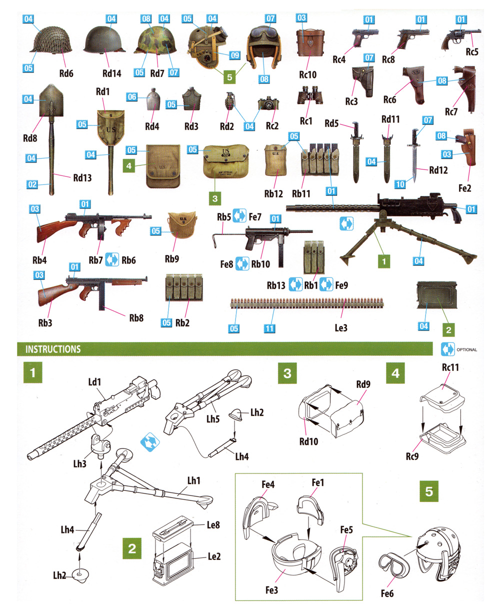 アメリカ 戦車兵&歩兵用 武器 装備品セット プラモデル (ミニアート 1/35 WW2 ミリタリーミニチュア No.35334) 商品画像_1