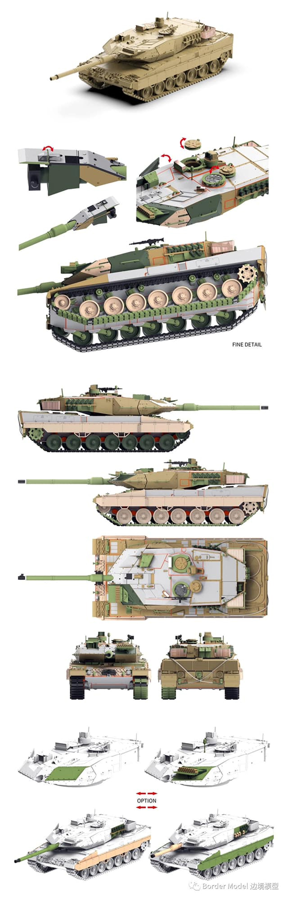 レオパルト 2A5/A6 プラモデル (ボーダーモデル 1/72 ミリタリー No.TK7201) 商品画像_1