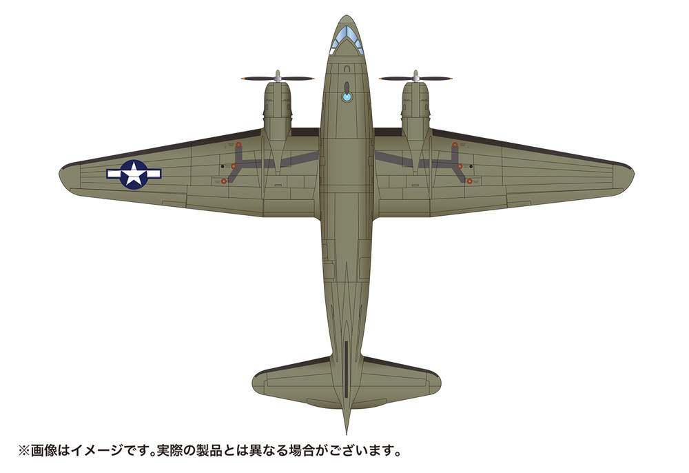 WW2 アメリカ陸軍 輸送機 C-46D コマンド USAAF プラモデル (プラッツ 1/144 プラスチックモデルキット No.PD-025) 商品画像_3