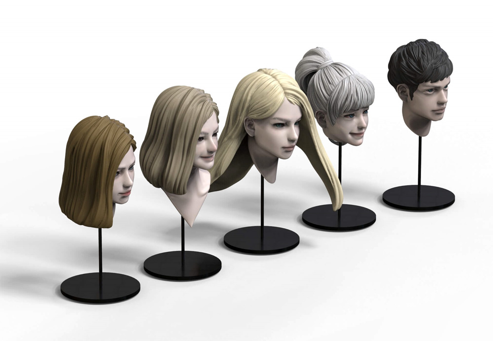 モダンヘッドセット 1 (ビーノ用クリアパーツ付) レジン (トリファクトリー HEAD SERIES (ヘッド シリーズ) No.HD-004) 商品画像_3