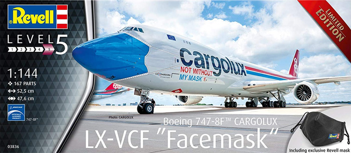 ボーイング 747-8F カーゴルックス LX-VCF フェイスマスク プラモデル (レベル 1/144 飛行機 No.03836) 商品画像