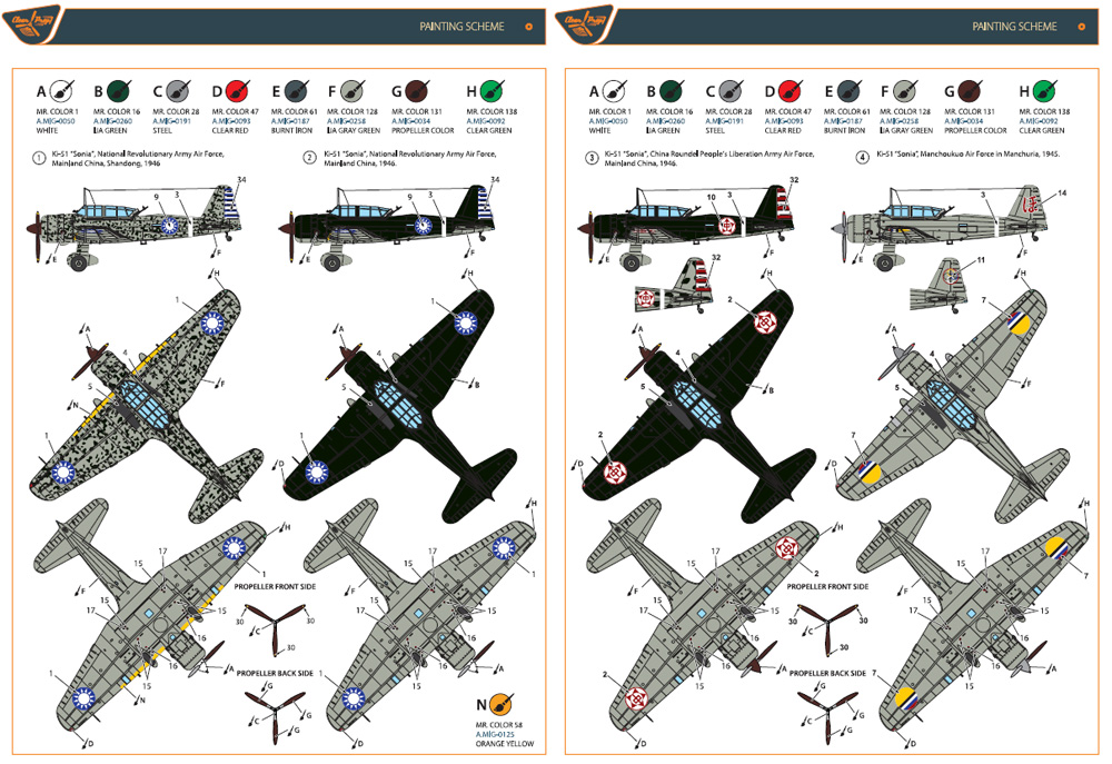 Ki-51 99式襲撃機 満洲国 & 戦後使用機 プラモデル (クリアープロップ 1/72 スケールモデル No.CP72013) 商品画像_2