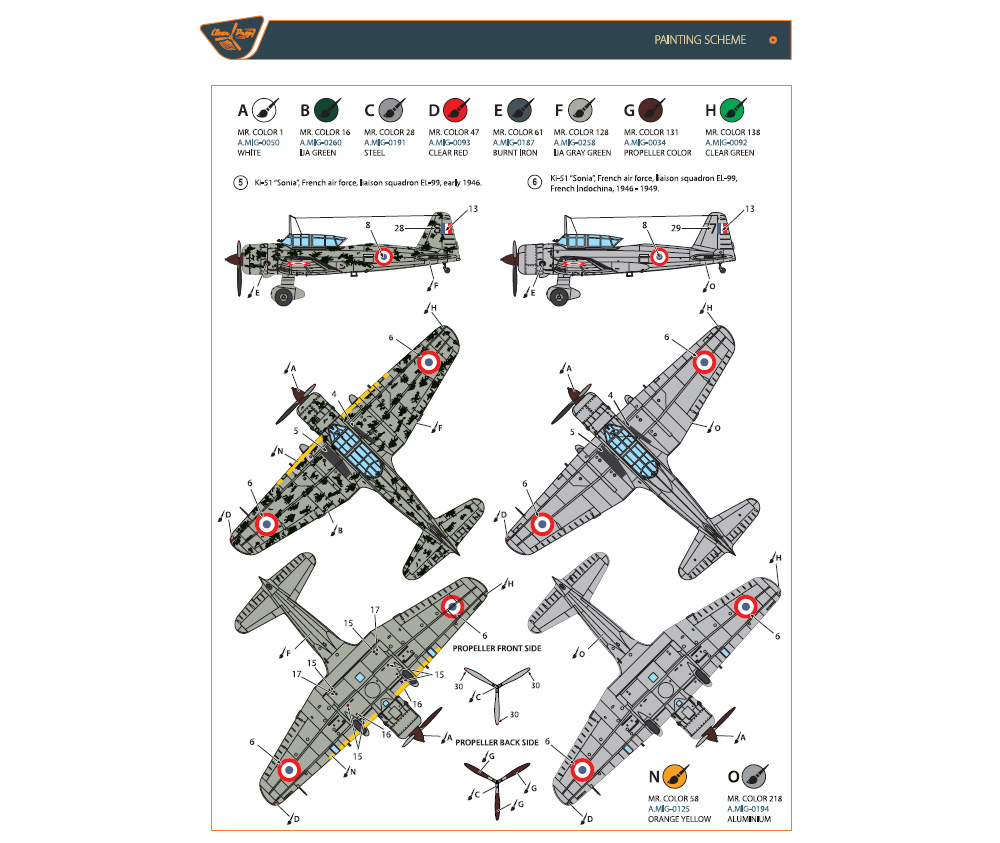 Ki-51 99式襲撃機 満洲国 & 戦後使用機 (2機入) プラモデル (クリアープロップ 1/144 スケールモデル No.CP144003) 商品画像_3