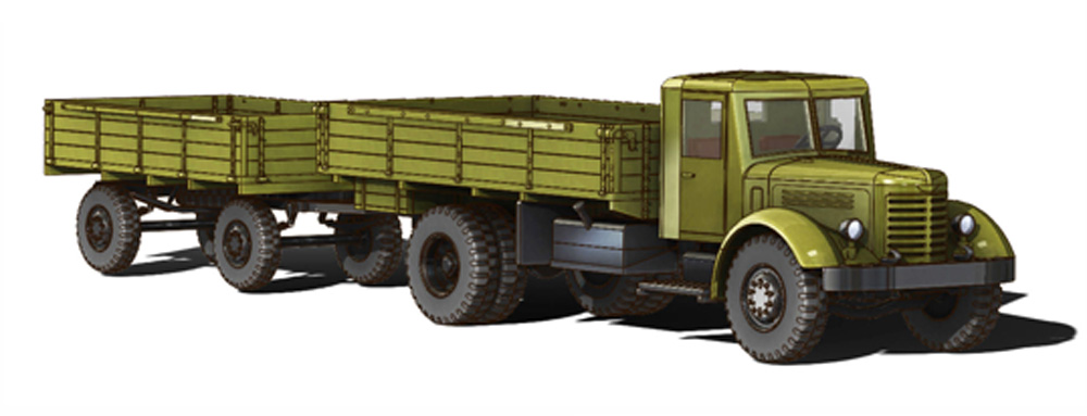 YAZ-200 7トン 軍用トラック w/2-AP-3 2軸トレーラー プラモデル (GMUモデル 1/72 Military No.72001) 商品画像_1