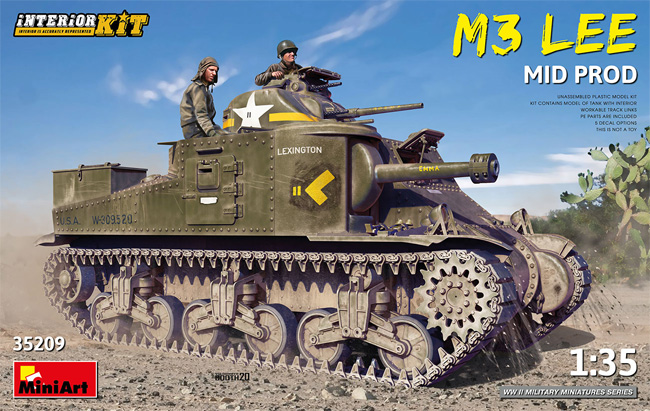 M3 リー 中期型 インテリアキット プラモデル (ミニアート 1/35 WW2 ミリタリーミニチュア No.35209) 商品画像