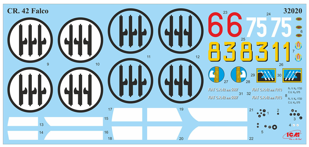 フィアット CR.42 ファルコ WW2 イタリア戦闘機 プラモデル (ICM 1/32 エアクラフト No.32020) 商品画像_1