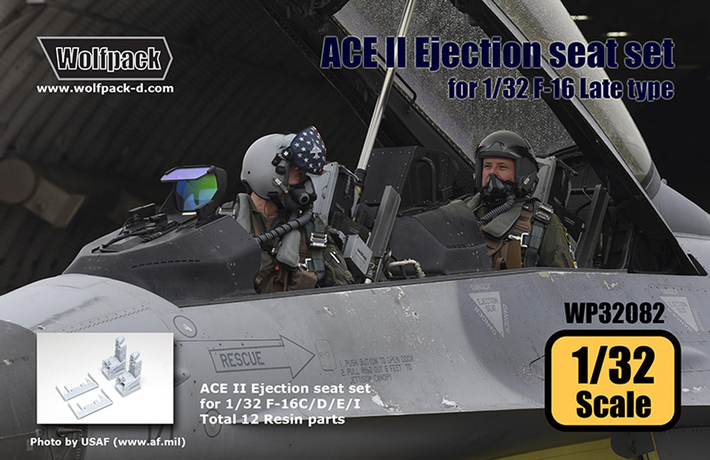ACE 2 射出座席セット F-16 後期型 (F-16C/D/E/I用) (タミヤ対応) レジン (ウルフパック 1/32 レジンアップデート コンバージョンセット (WP) No.WP32082) 商品画像_1