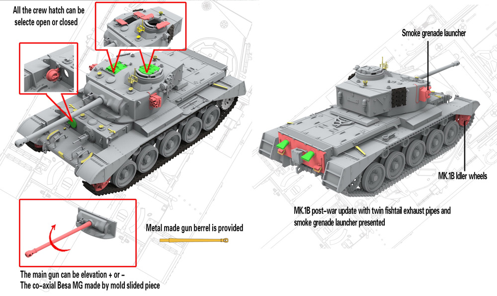 イギリス A34 コメット Mk.1B 巡航戦車 プラモデル (ヴェスピッドモデル 1/72 ミリタリー No.VS720004) 商品画像_2